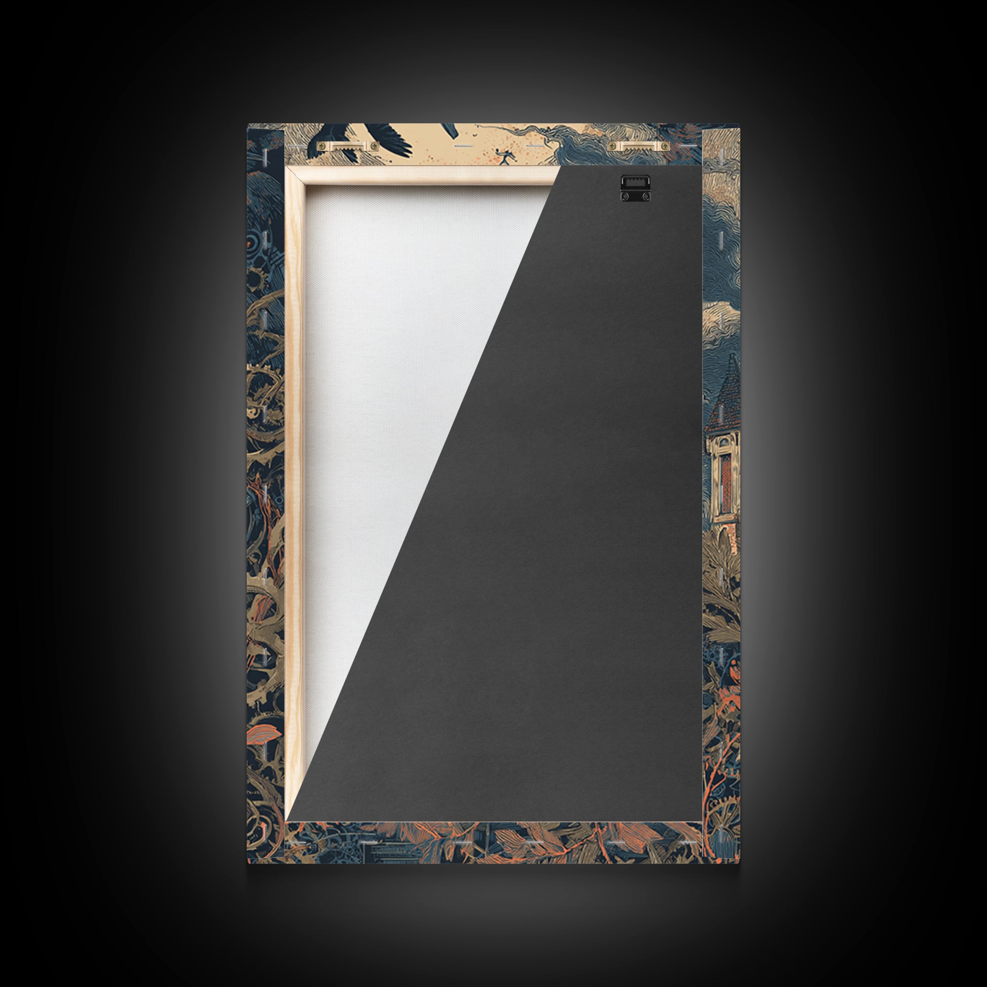 The Clockwork Jack-O-Lantern - Icon Portrait, Halloween Wall Art, Vertical Wall Art, Framed Canvas Print, Halloween Home Decor