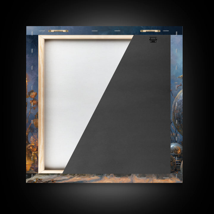 The Clockwork Jack-O-Lantern - Occult Still Life, Halloween Wall Art, Square Wall Art, Framed Canvas Print, Halloween Home Decor