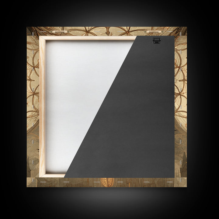 The Spiderweb Cathedral Window - Icon Portrait, Occult Wall Decor, Square Wall Art, Canvas Print, Halloween Home Decor, Gothic Wall Art