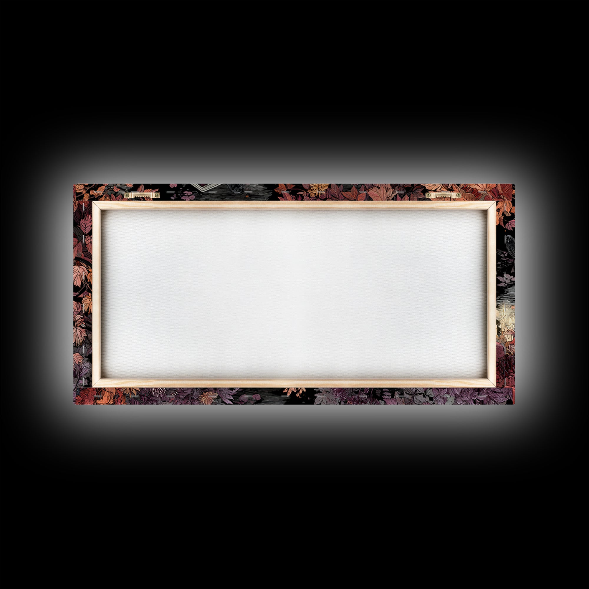 The Floating Coffin Garden - Icon Portrait, Halloween Wall Art, Wide Panoramic Art, Framed Canvas Print, Halloween Home Decor
