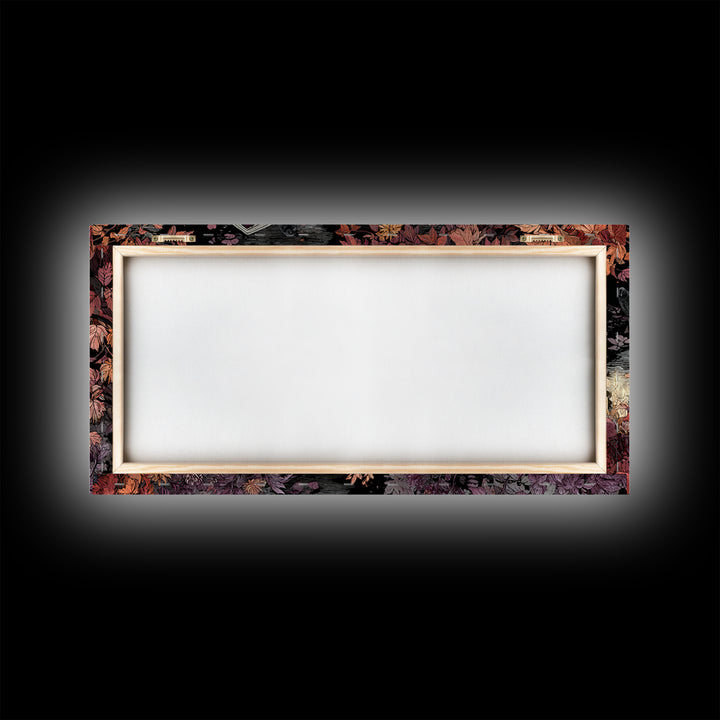 The Floating Coffin Garden - Icon Portrait, Halloween Wall Art, Wide Panoramic Art, Framed Canvas Print, Halloween Home Decor