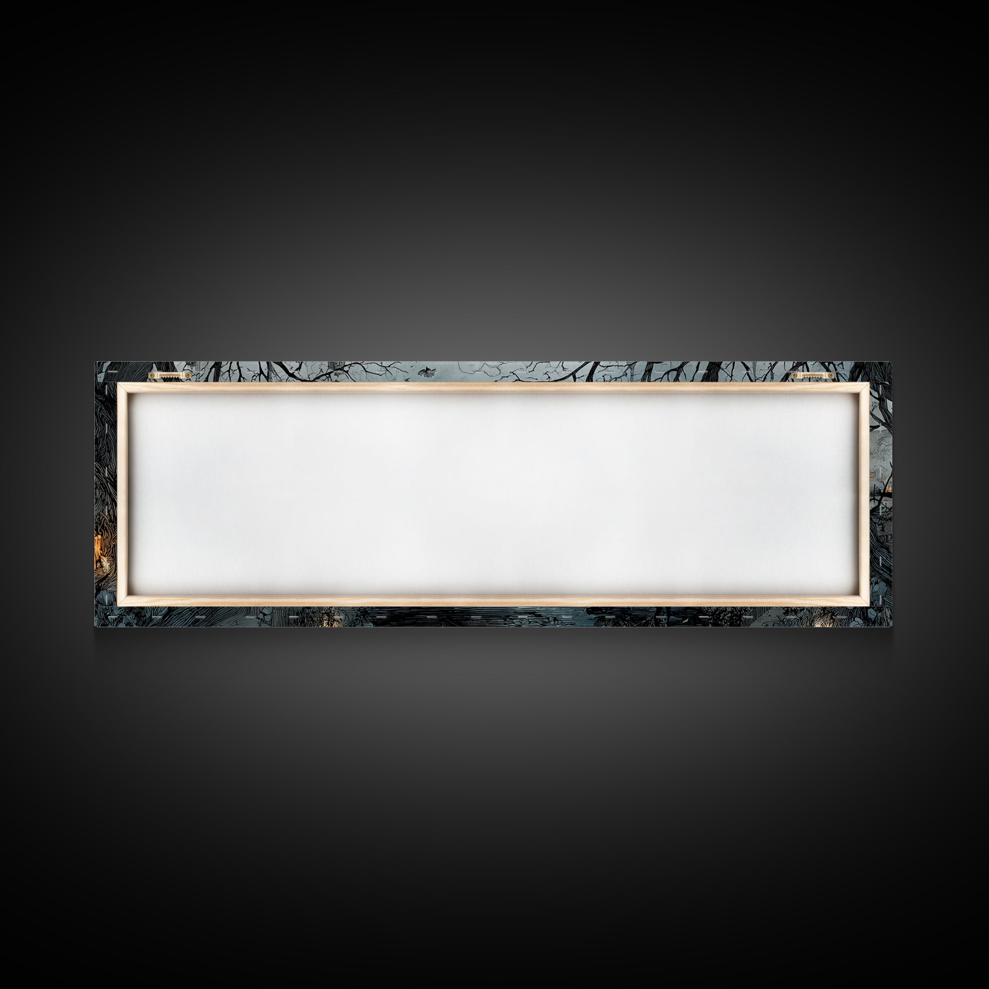 The Floating Coffin Garden - Environmental Panorama, Dark Fantasy Wall Art, Extra Wide Wall Art, Canvas Print, Halloween Home Decor