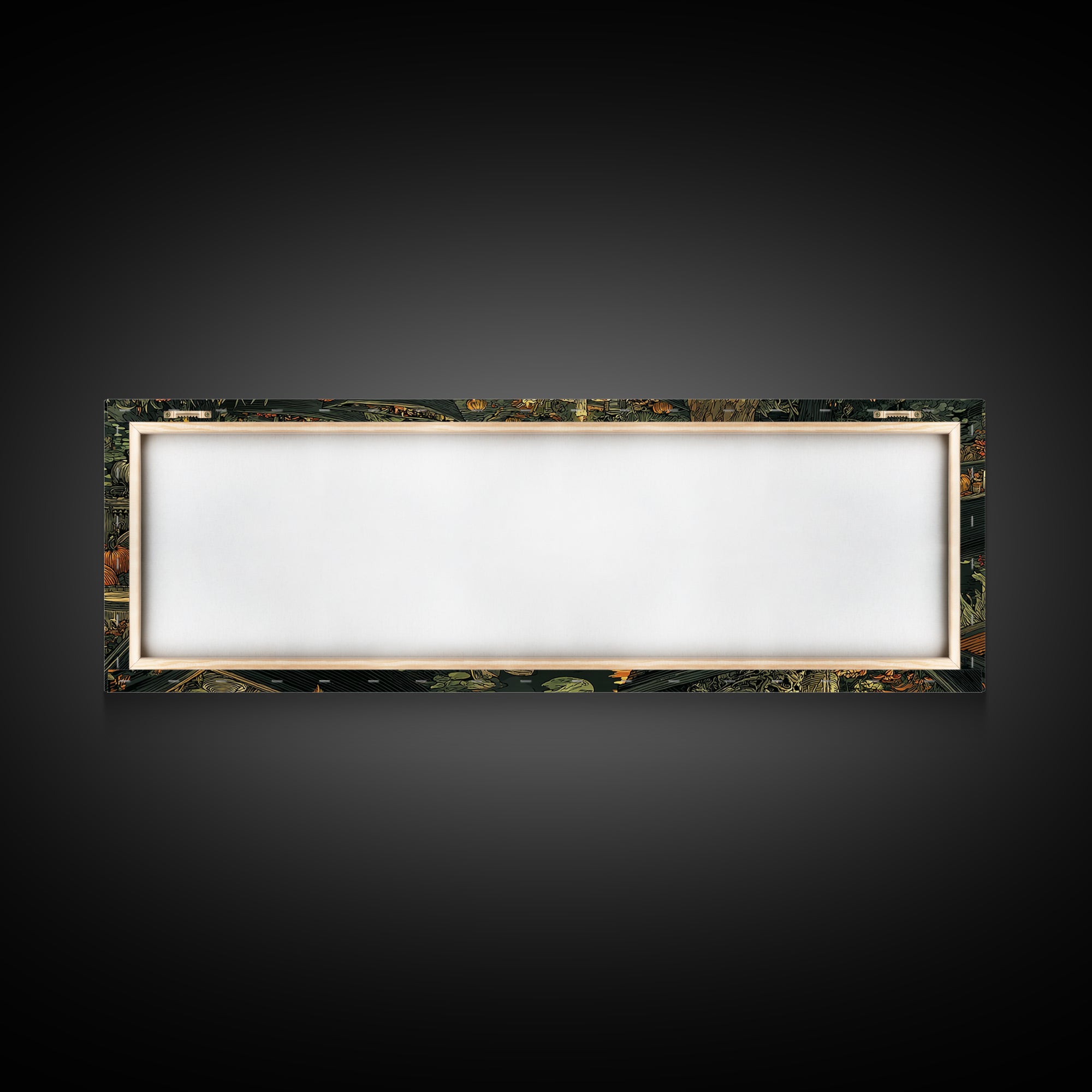 The Floating Coffin Garden - Occult Still Life, Spooky Wall Decor, Extra Wide Wall Art, Framed Canvas Print, Halloween Home Decor