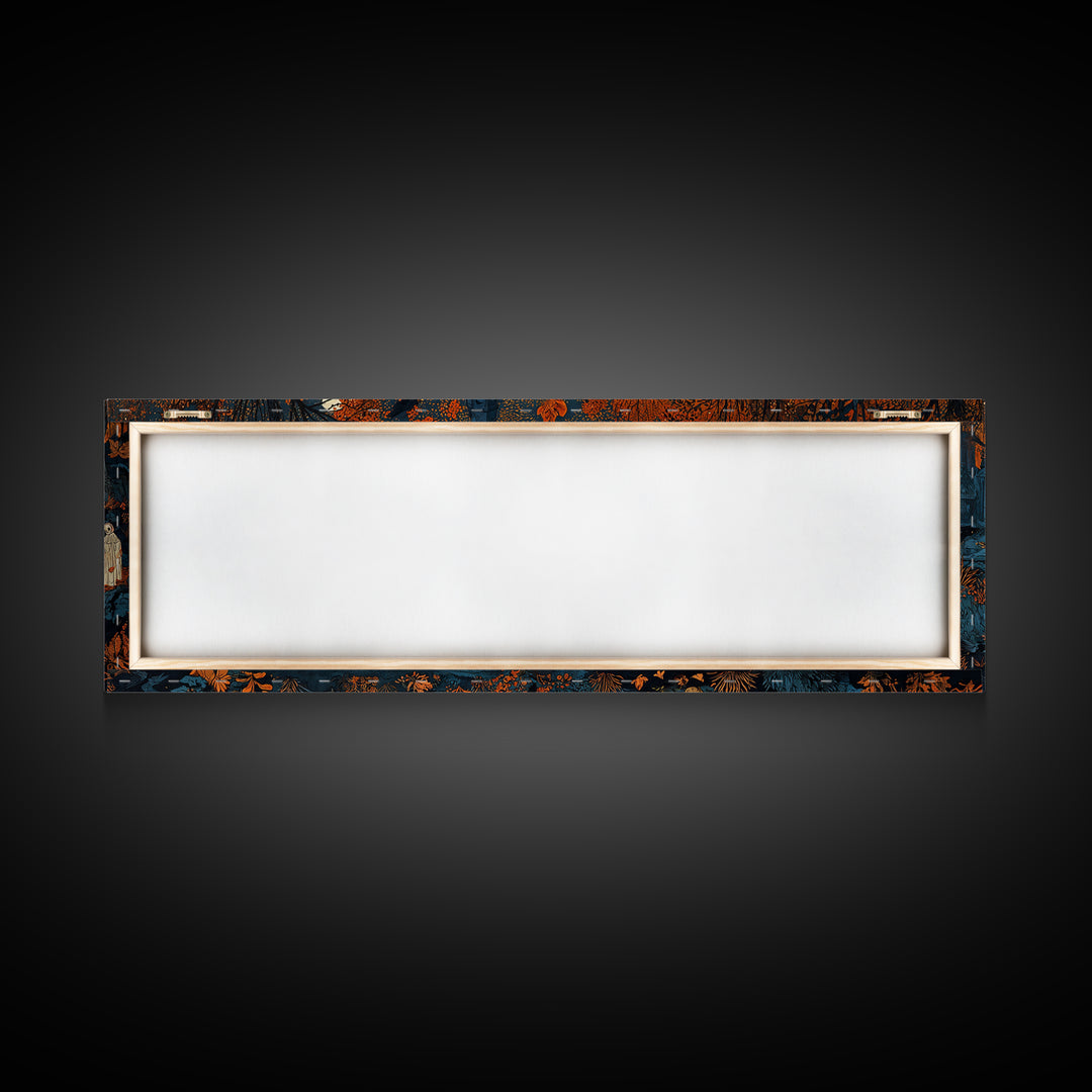 The Autumn Reaper Parade - Environmental Panorama, Spooky Wall Decor, Extra Wide Wall Art, Framed Canvas Print, Halloween Home Decor