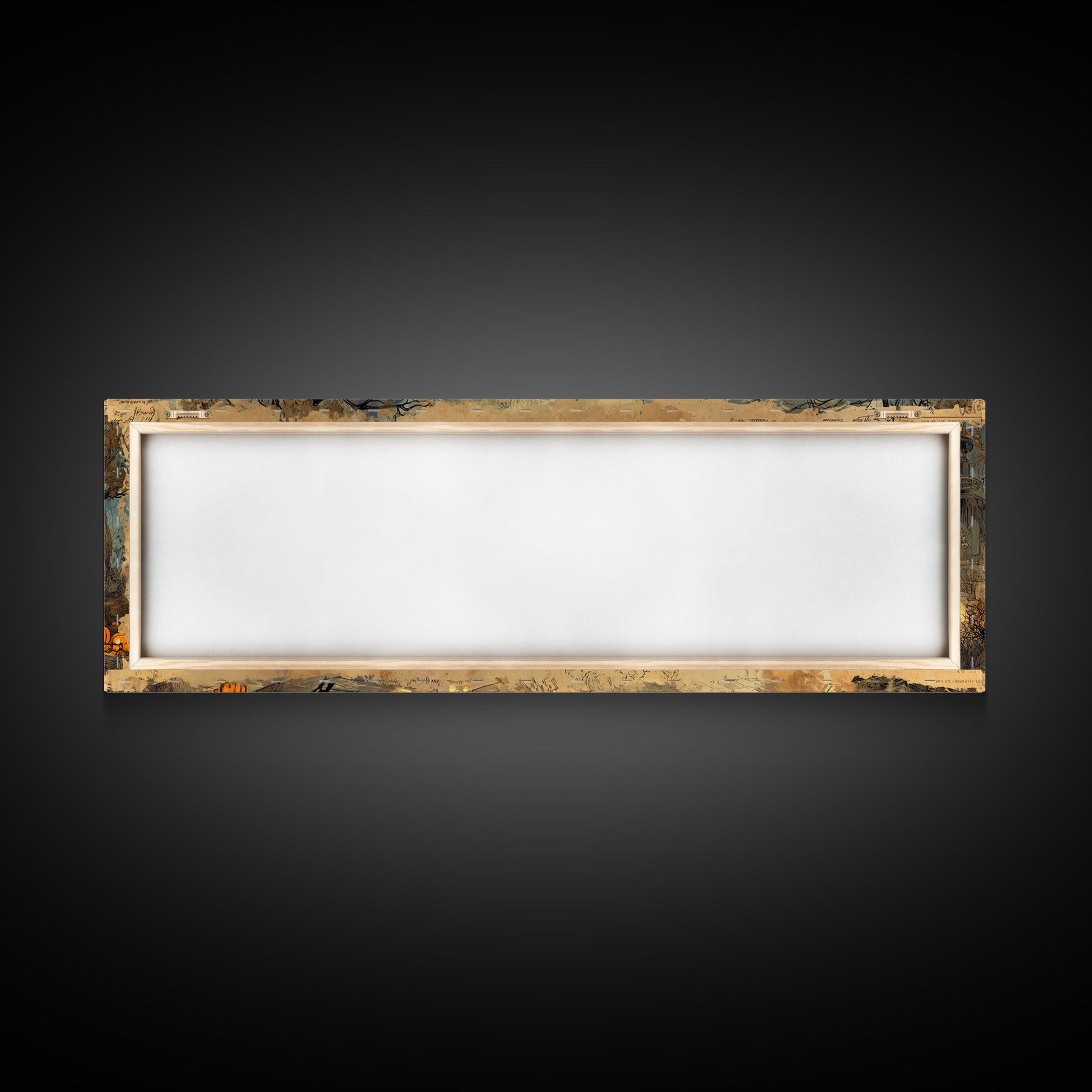 The Ghostly Violin Procession - Environmental Panorama, Occult Wall Decor, Extra Wide Wall Art, Canvas Print, Halloween Home Decor