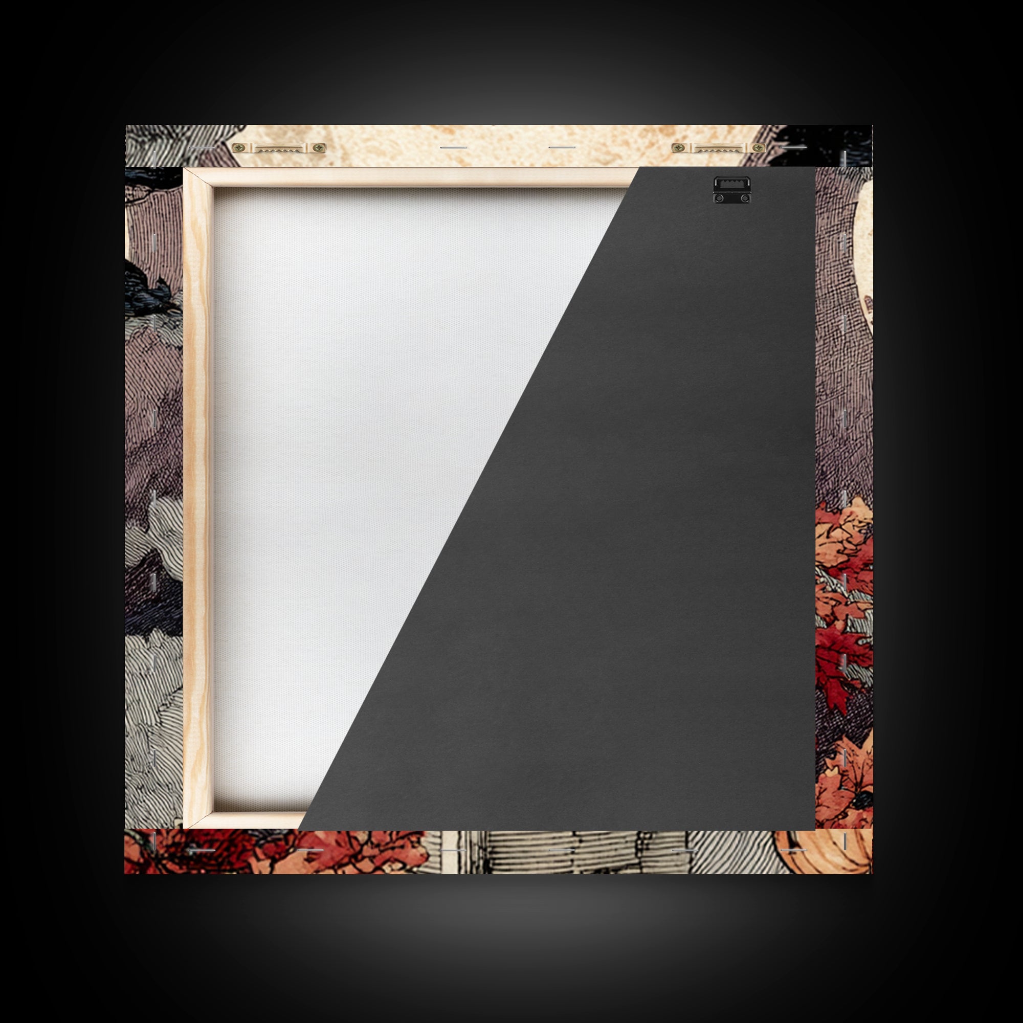 The Pumpkin Moon Lighthouse - Icon Portrait, Occult Wall Decor, Square Wall Art, Canvas Print, Halloween Home Decor, Gothic Wall Art