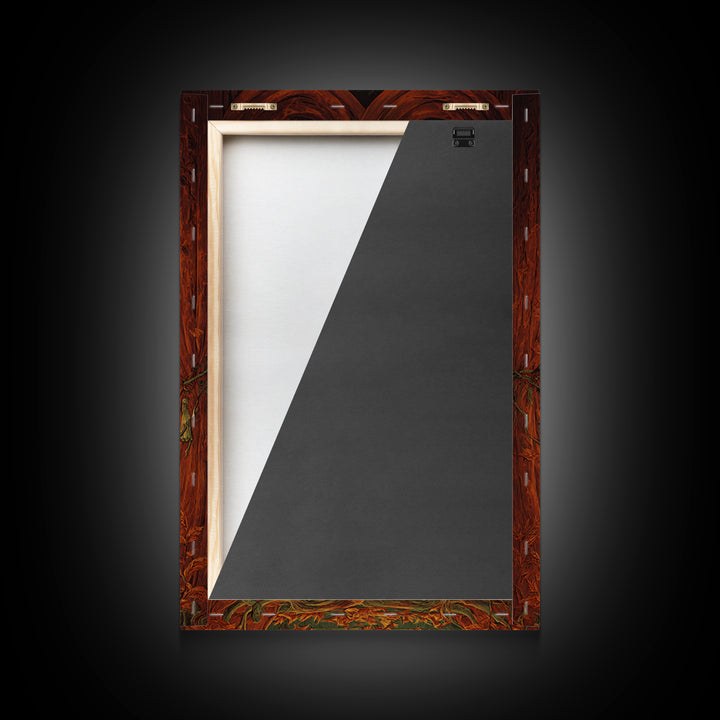 The Velvet Vampire Conservatory - Icon Portrait, Macabre Halloween Art, Vertical Wall Art, Framed Canvas Print, Halloween Home Decor