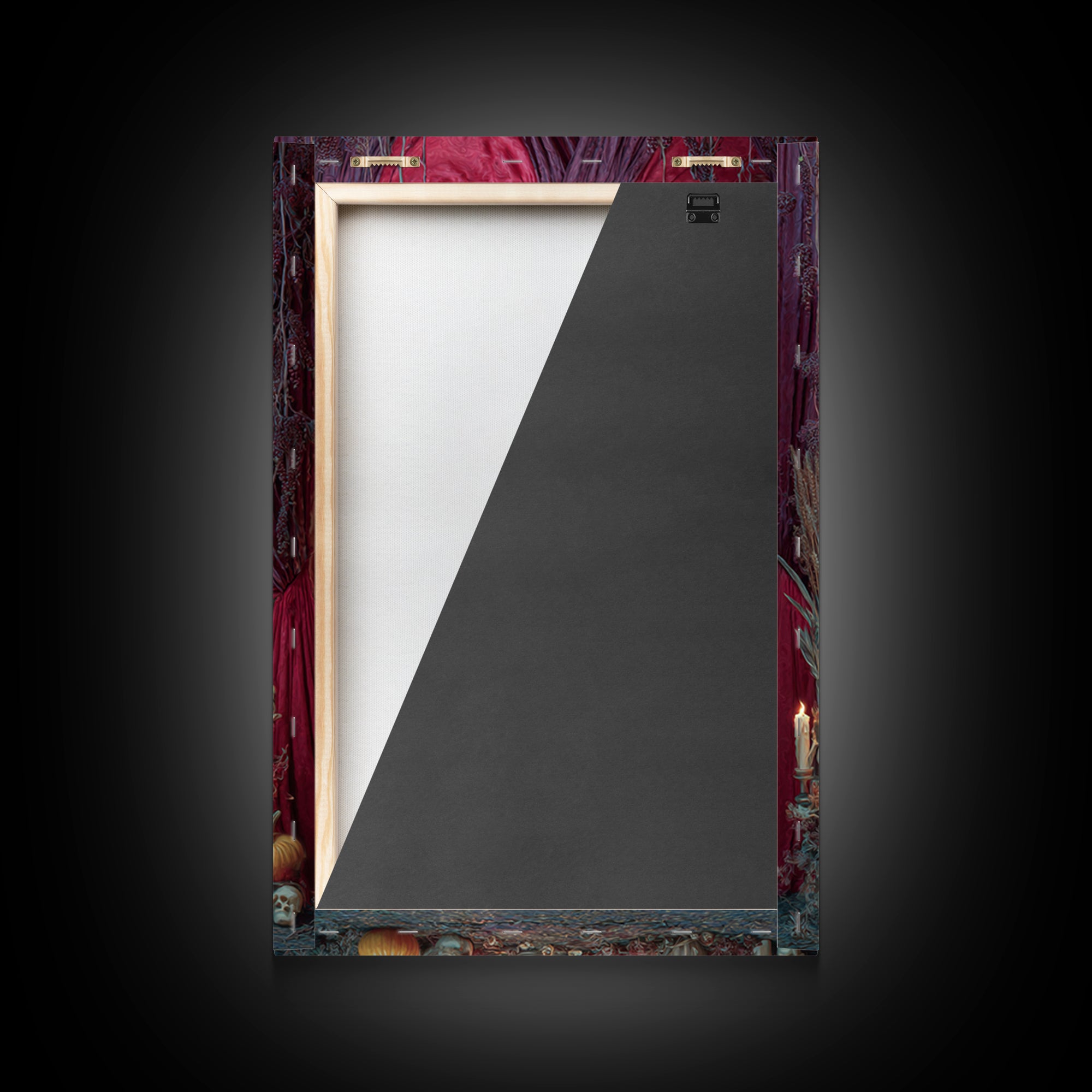 The Velvet Vampire Conservatory - Occult Still Life, Macabre Halloween Art, Vertical Wall Art, Framed Canvas Print, Halloween Home Decor