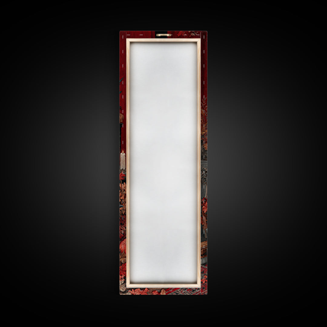 The Velvet Vampire Conservatory - Occult Still Life, Occult Wall Decor, Tall Narrow Wall Art, Canvas Print, Halloween Home Decor