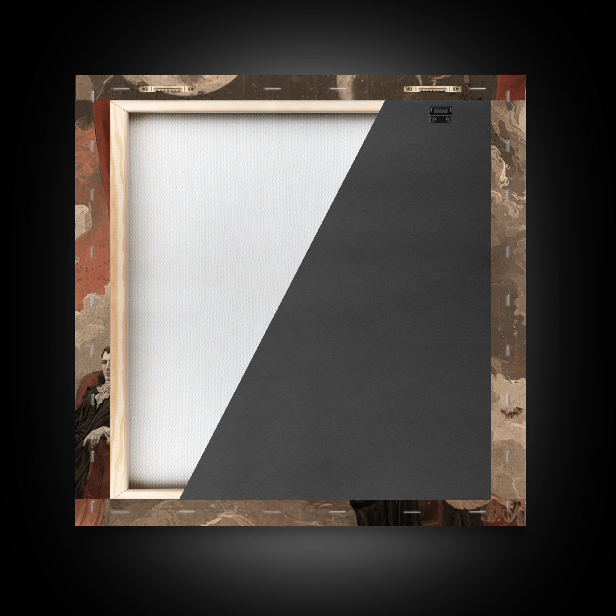 The Velvet Vampire Conservatory - Surreal Celestial Vision, Macabre Halloween Art, Square Wall Art, Framed Canvas Print, Gothic Wall Art