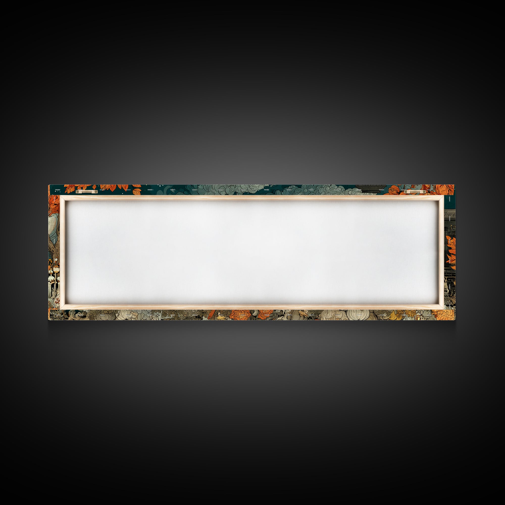 The Phantom Train Of October - Occult Still Life, Macabre Halloween Art, Extra Wide Wall Art, Framed Canvas Print, Halloween Home Decor