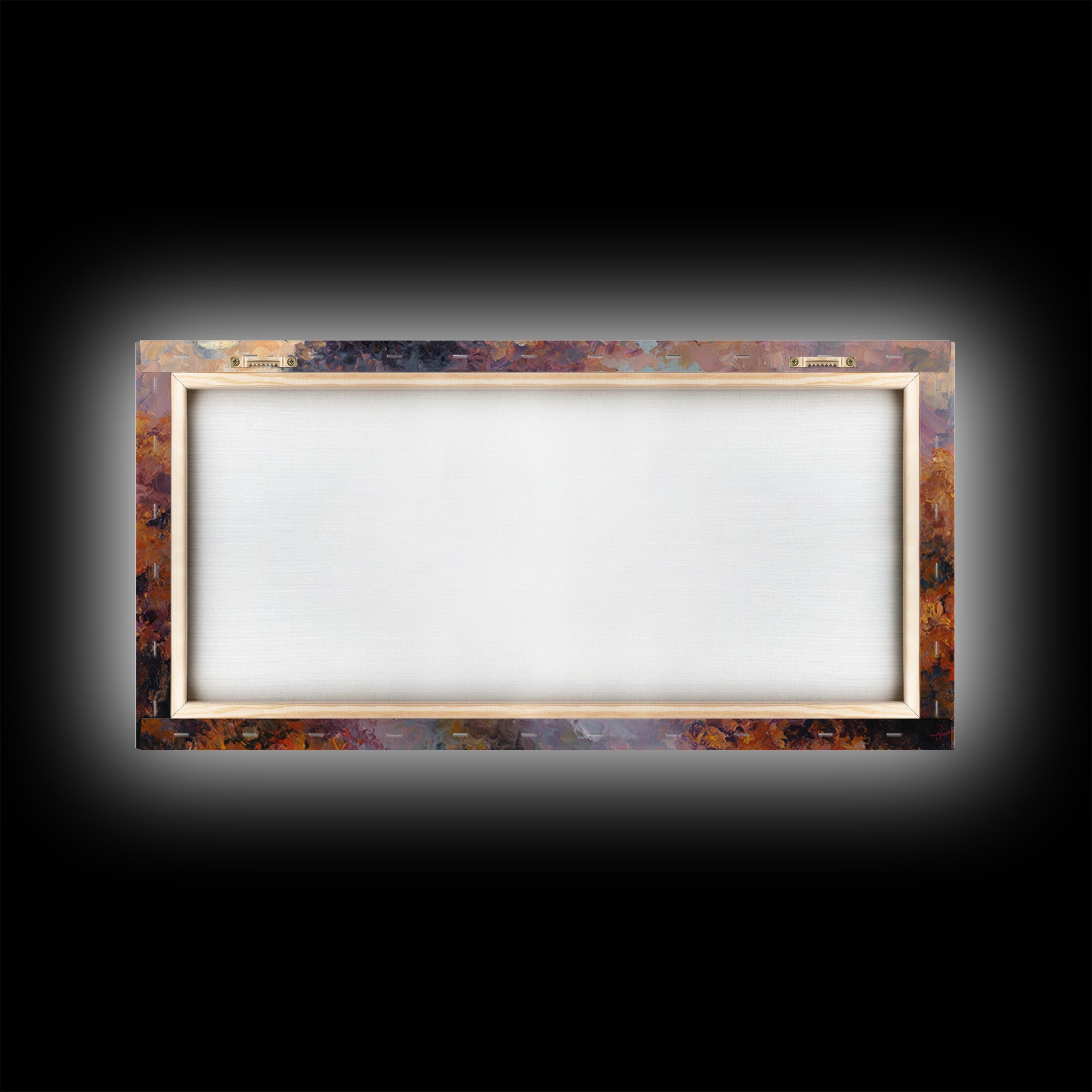 The Phantom Train Of October - Surreal Celestial Vision, Spooky Wall Decor, Wide Panoramic Art, Framed Canvas Print, Halloween Home Decor