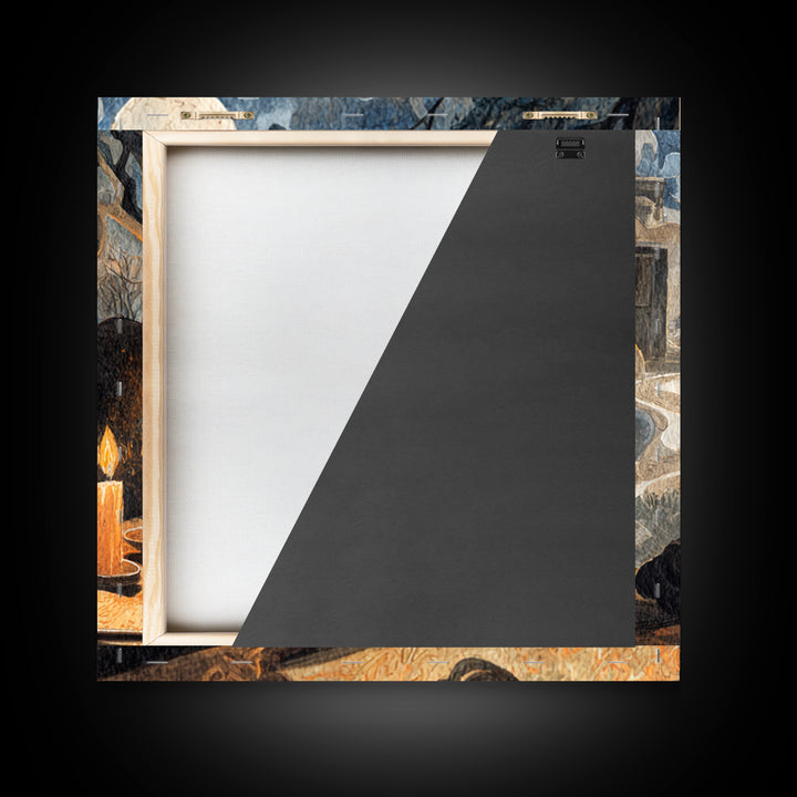 The Bone Key Still Life - Environmental Panorama, Gothic Home Decor, Square Wall Art, Canvas Print, Halloween Home Decor, Gothic Wall Art