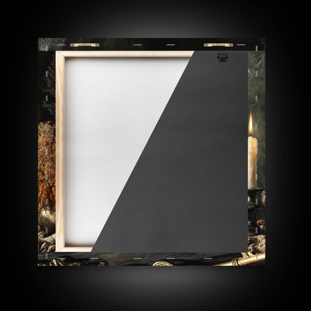The Bone Key Still Life - Occult Still Life, Gothic Home Decor, Square Wall Art, Canvas Print, Halloween Home Decor, Gothic Wall Art