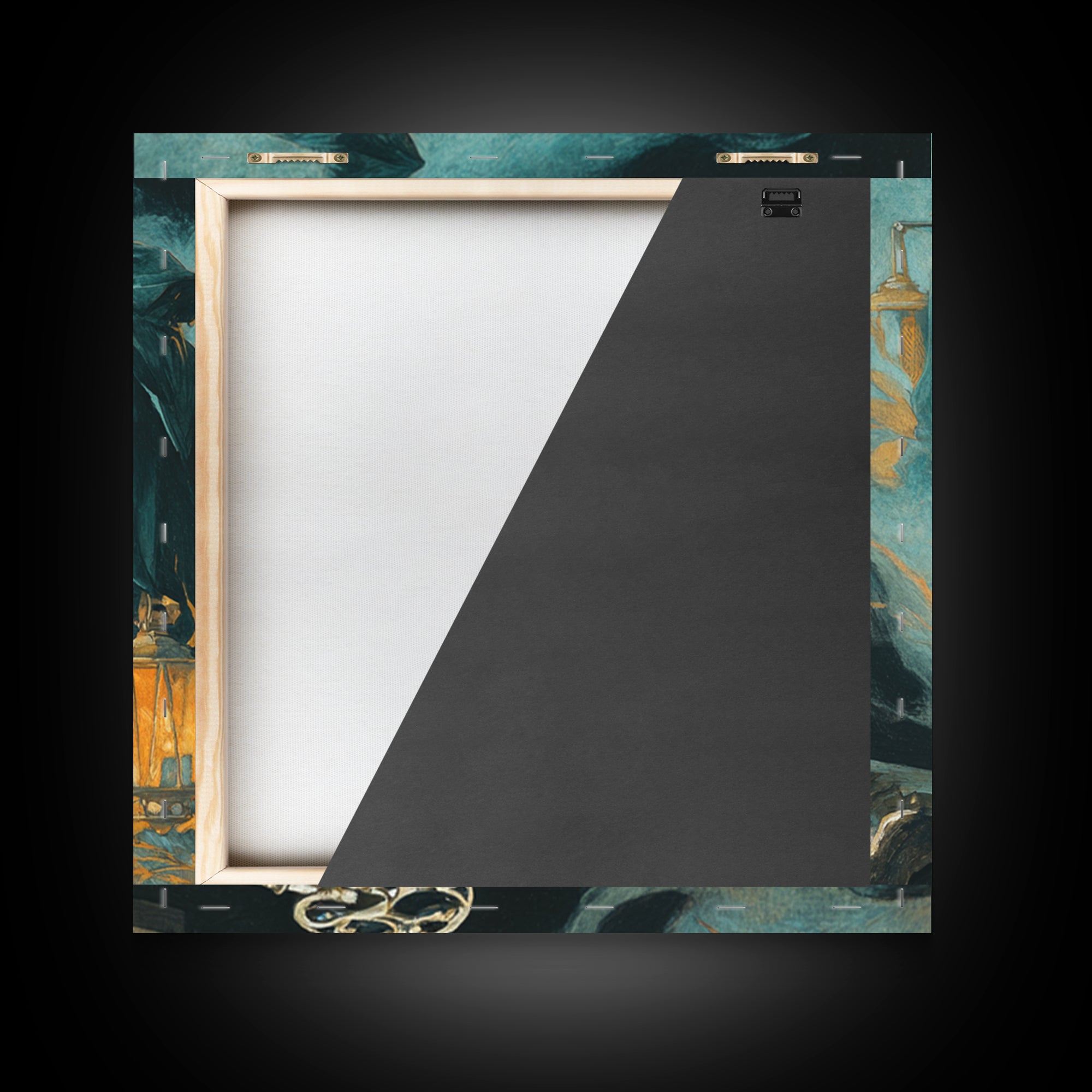 The Bone Key Still Life - Procession Scene, Halloween Wall Art, Square Wall Art, Framed Canvas Print, Halloween Home Decor, Gothic Wall Art