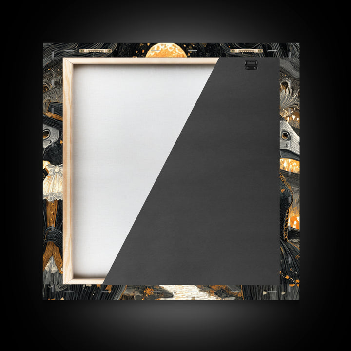 The Raven-Masked Ballroom - Environmental Panorama, Occult Wall Decor, Square Wall Art, Canvas Print, Halloween Home Decor, Gothic Wall Art
