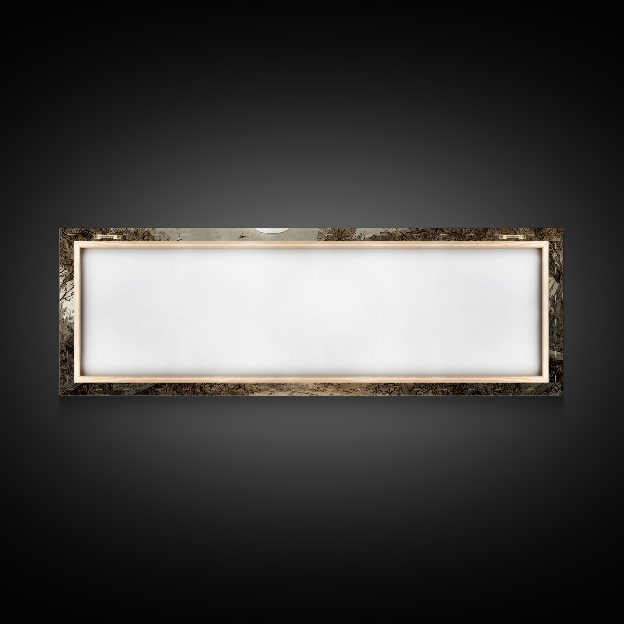 The Black Rose Cemetery Gate - Environmental Panorama, Macabre Halloween Art, Extra Wide Wall Art, Framed Canvas Print, Halloween Home Decor
