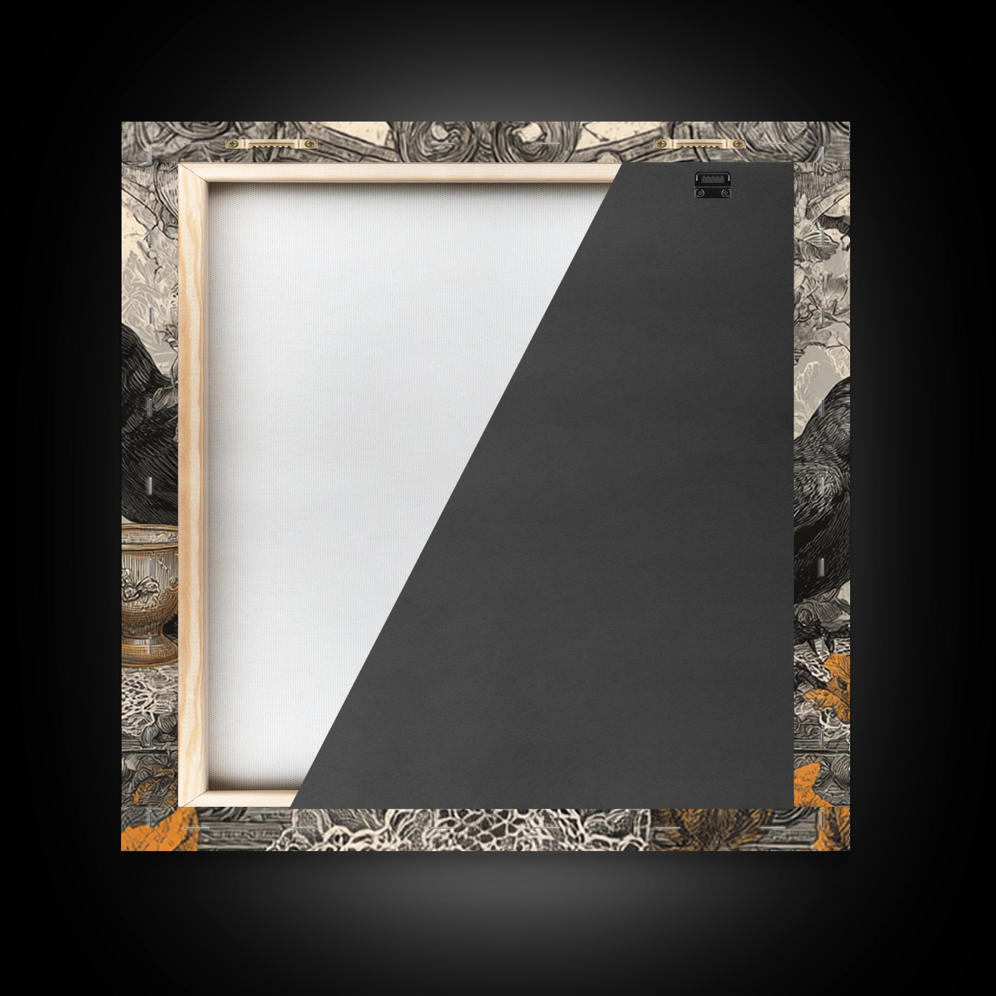 The Haunted Teacup Seance - Icon Portrait, Halloween Wall Art, Square Wall Art, Framed Canvas Print, Halloween Home Decor, Gothic Wall Art