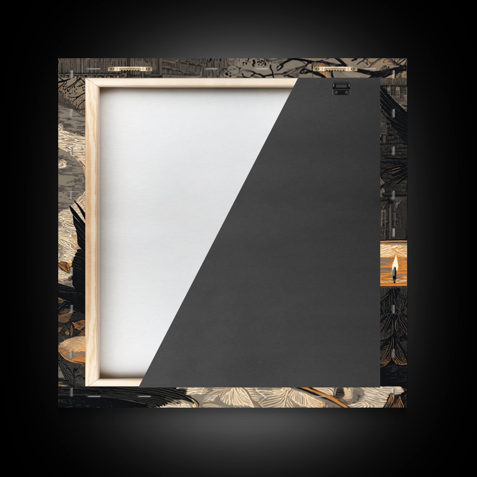 The Haunted Teacup Seance - Environmental Panorama, Dark Fantasy Wall Art, Square Wall Art, Canvas Print, Halloween Home Decor