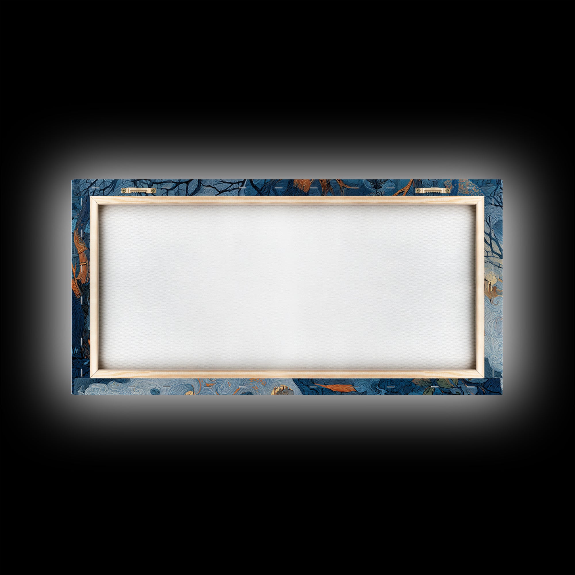 The Skeleton Cartographer - Procession Scene, Macabre Halloween Art, Wide Panoramic Art, Framed Canvas Print, Halloween Home Decor