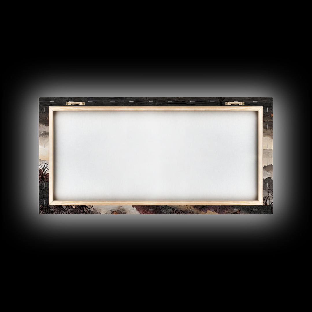 The Witch Astronomical Cabinet - Environmental Panorama, Halloween Wall Art, Wide Panoramic Art, Framed Canvas Print, Halloween Home Decor