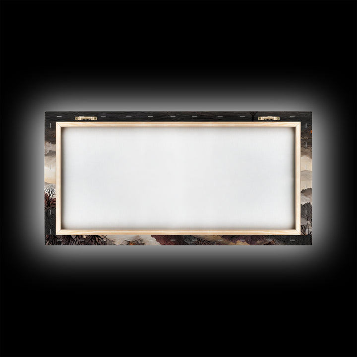 The Witch Astronomical Cabinet - Environmental Panorama, Halloween Wall Art, Wide Panoramic Art, Framed Canvas Print, Halloween Home Decor