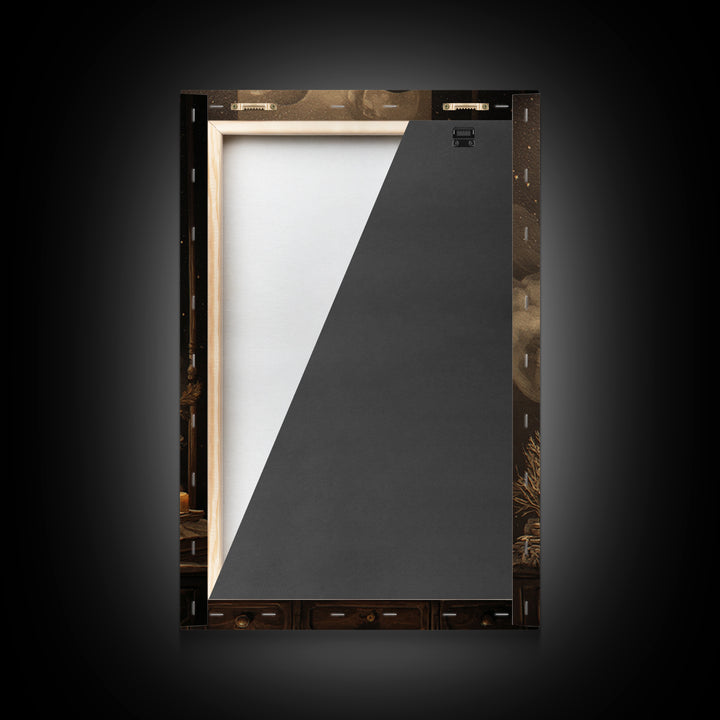 The Witch Astronomical Cabinet - Occult Still Life, Gothic Home Decor, Vertical Wall Art, Canvas Print, Halloween Home Decor