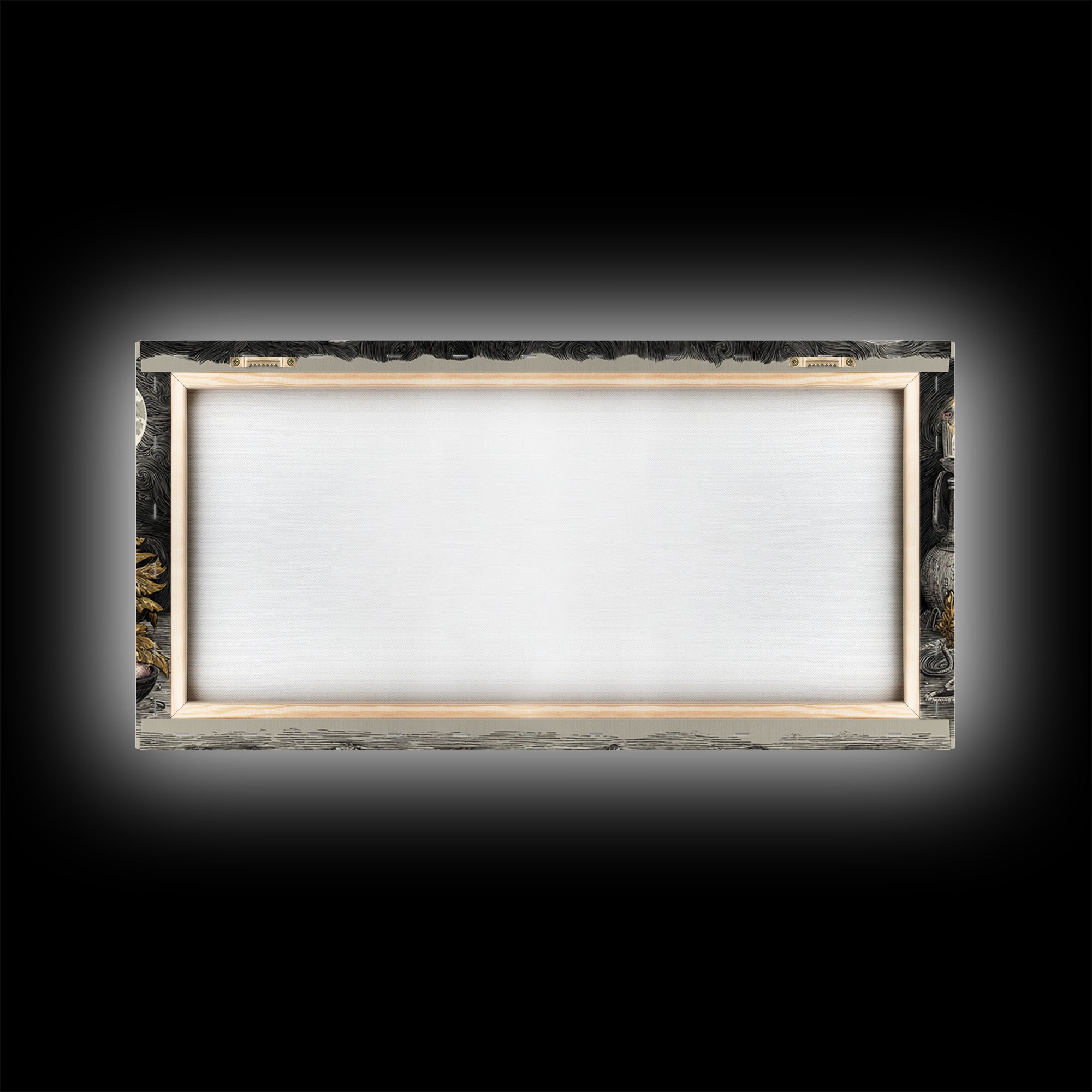 The Witch Astronomical Cabinet - Occult Still Life, Macabre Halloween Art, Wide Panoramic Art, Framed Canvas Print, Halloween Home Decor
