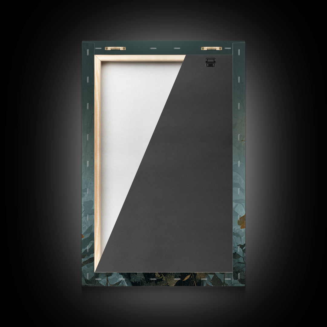 The Mourning Moth Halo - Icon Portrait, Halloween Wall Art, Vertical Wall Art, Framed Canvas Print, Halloween Home Decor, Gothic Wall Art
