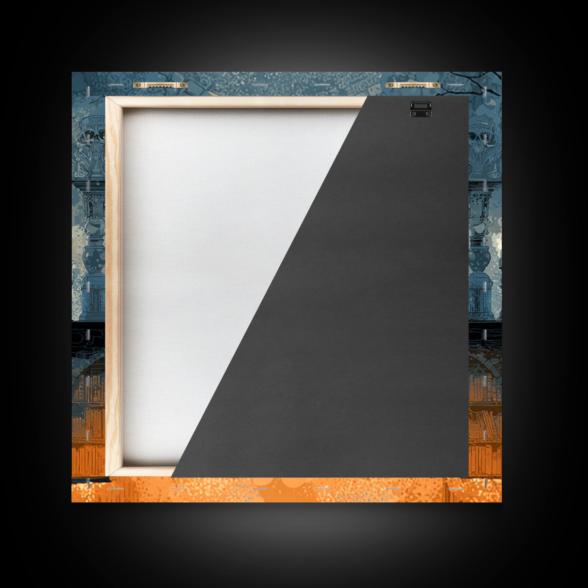 The Catacomb Library - Icon Portrait, Dark Fantasy Wall Art, Square Wall Art, Canvas Print, Halloween Home Decor, Gothic Wall Art