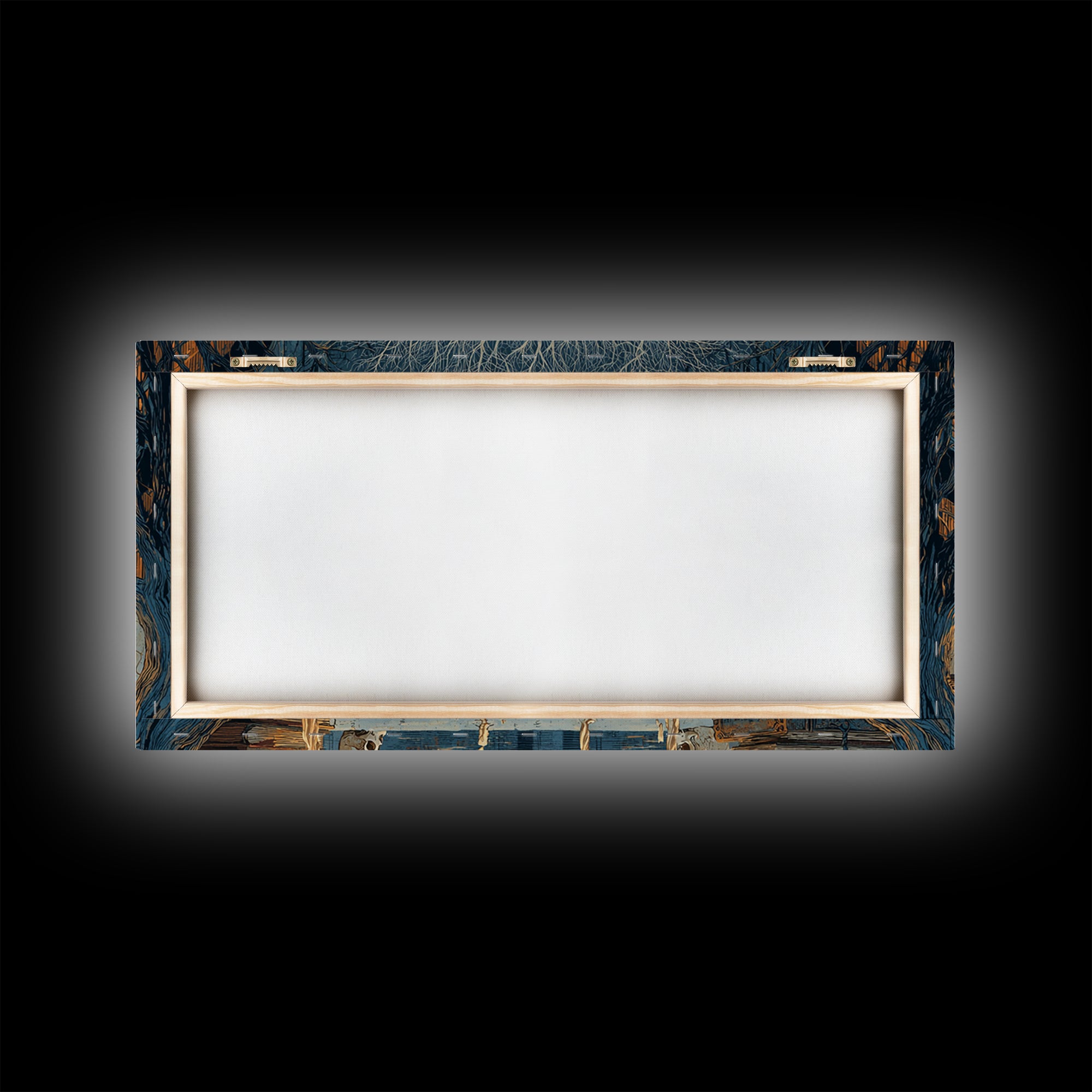 The Catacomb Library - Icon Portrait, Spooky Wall Decor, Wide Panoramic Art, Framed Canvas Print, Halloween Home Decor, Gothic Wall Art