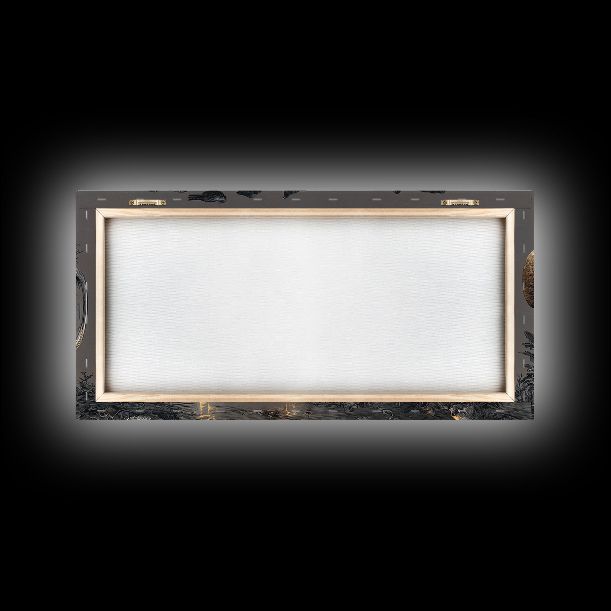 The Ghost Ship In A Bottle - Occult Still Life, Spooky Wall Decor, Wide Panoramic Art, Framed Canvas Print, Halloween Home Decor