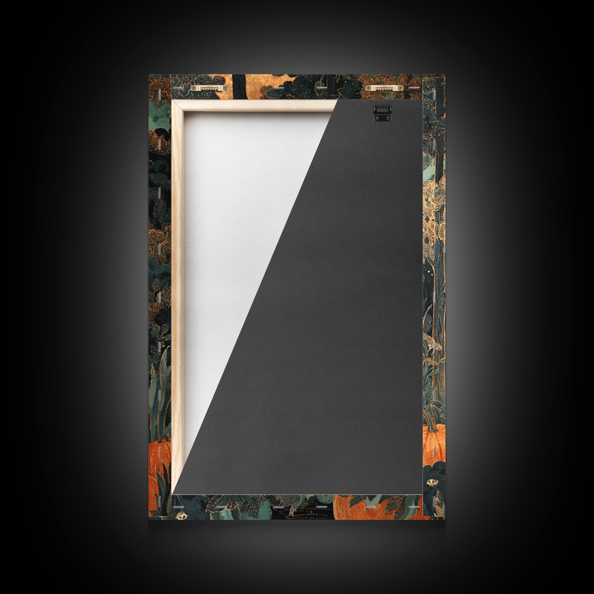 The Black Cat Constellation - Icon Portrait, Macabre Halloween Art, Vertical Wall Art, Framed Canvas Print, Halloween Home Decor