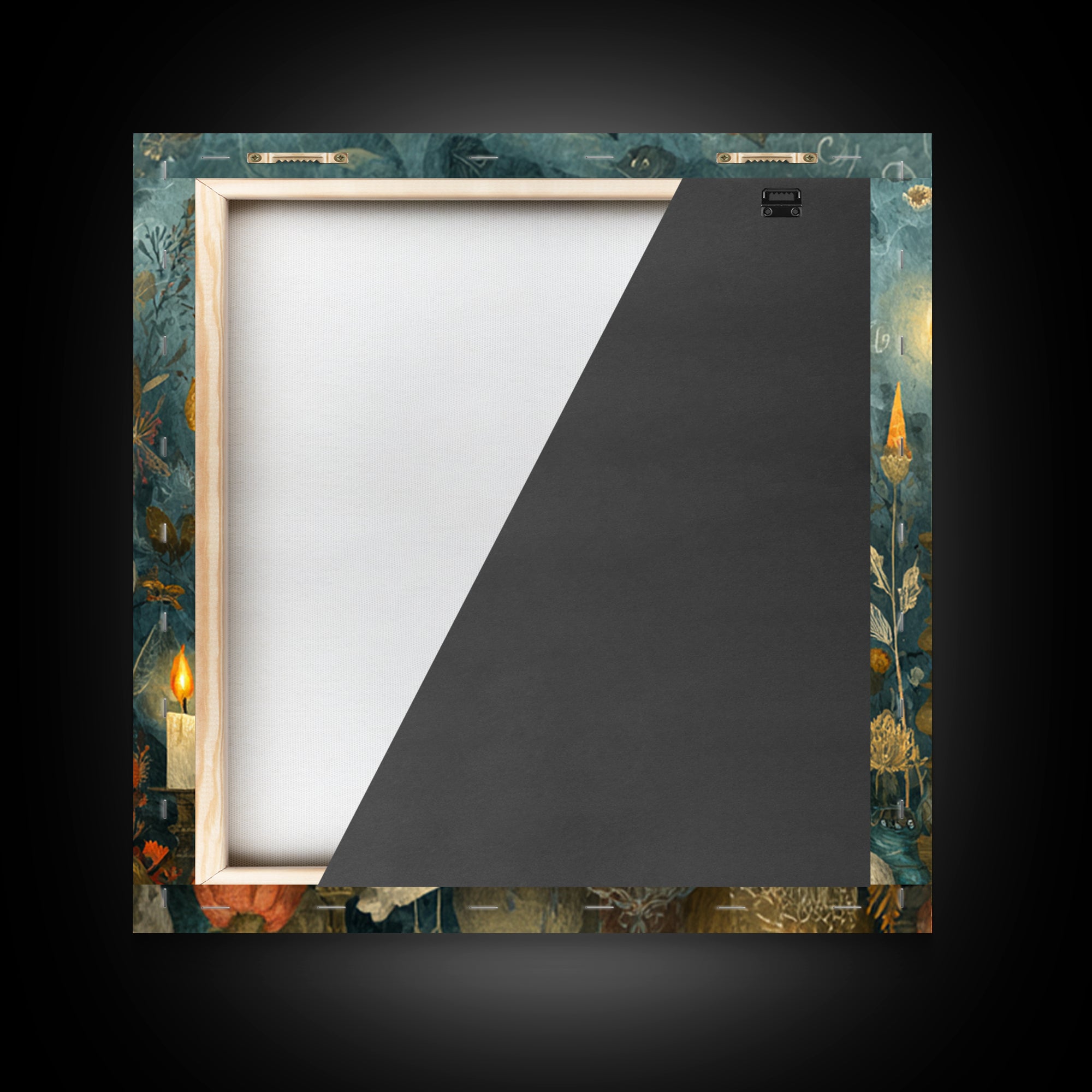 The Black Cat Constellation - Occult Still Life, Occult Wall Decor, Square Wall Art, Canvas Print, Halloween Home Decor, Gothic Wall Art
