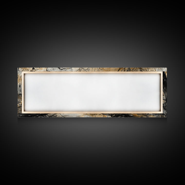 The Cemetery Swan Lake - Environmental Panorama, Halloween Wall Art, Extra Wide Wall Art, Framed Canvas Print, Halloween Home Decor
