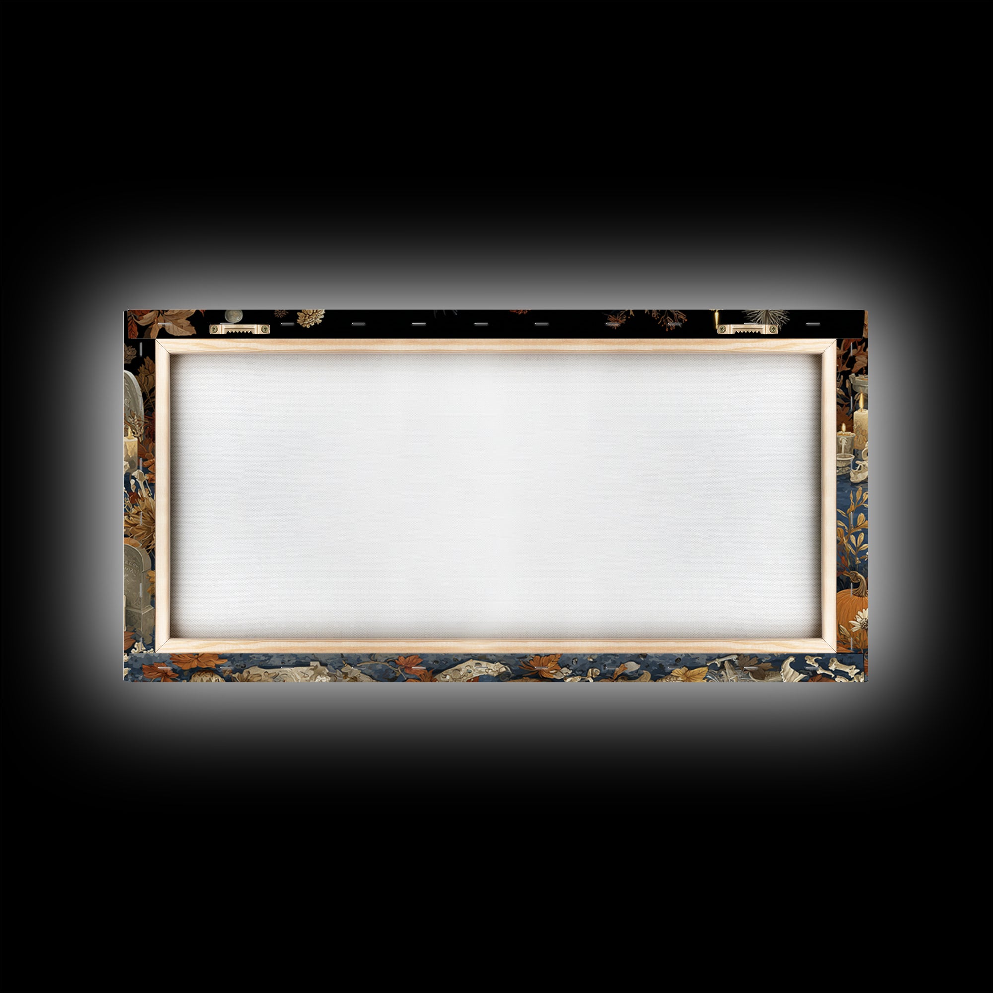 The Cemetery Swan Lake - Occult Still Life, Halloween Wall Art, Wide Panoramic Art, Framed Canvas Print, Halloween Home Decor