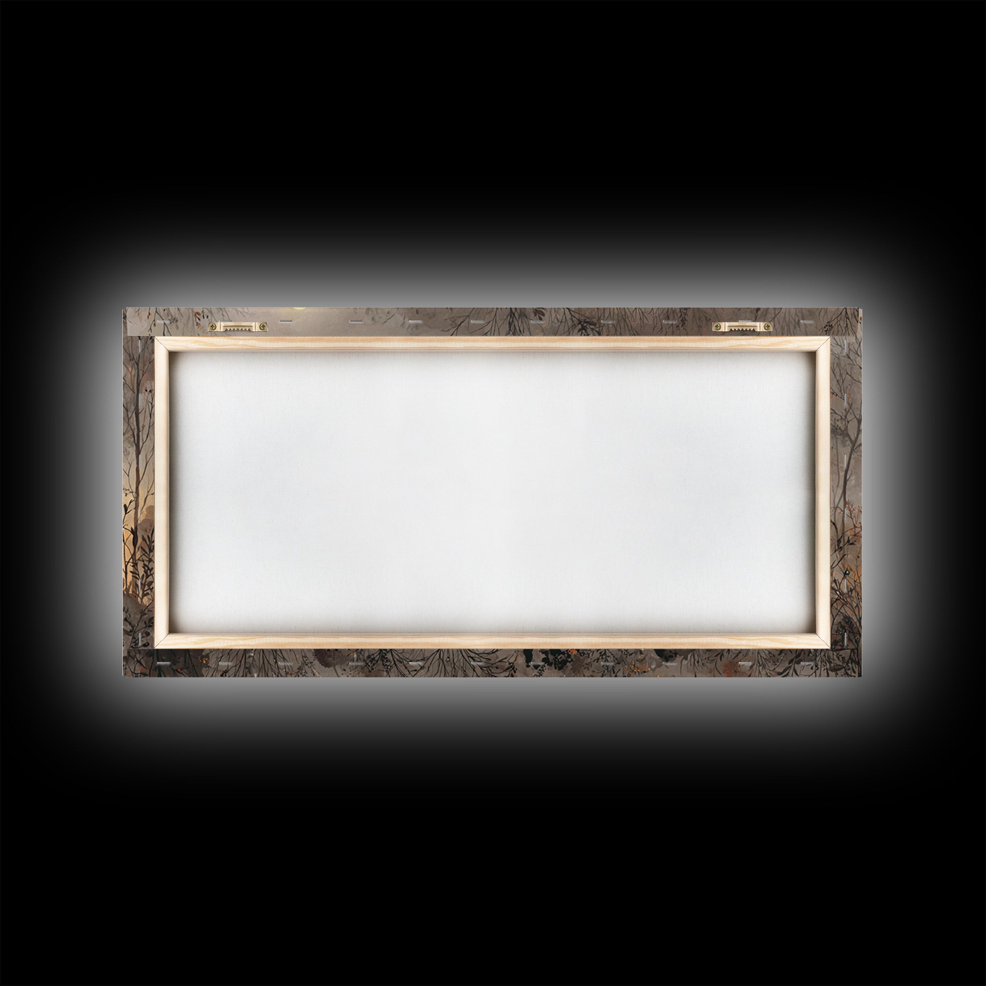 The Golden Funeral Procession - Icon Portrait, Macabre Halloween Art, Wide Panoramic Art, Framed Canvas Print, Halloween Home Decor