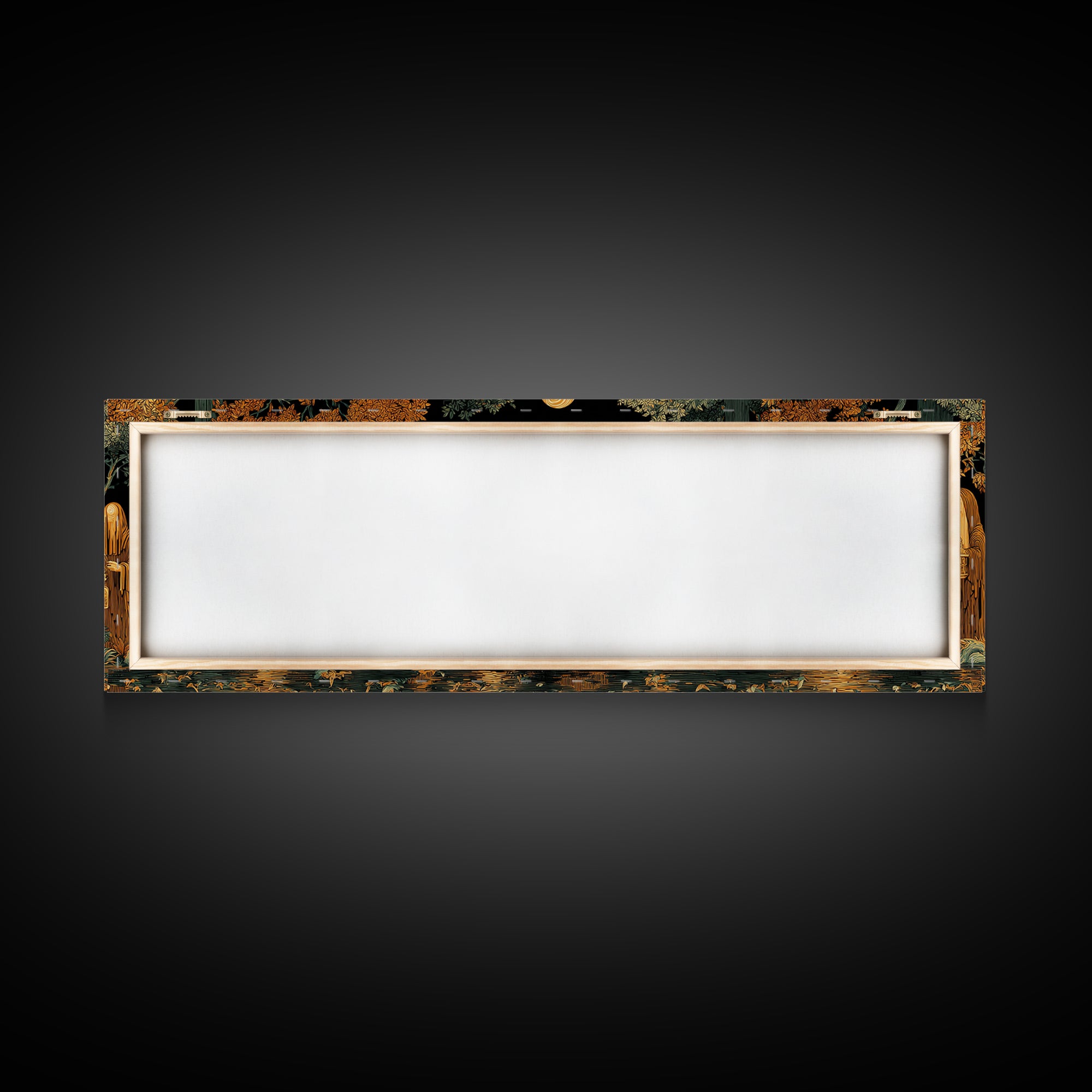 The Golden Funeral Procession - Icon Portrait, Halloween Wall Art, Extra Wide Wall Art, Framed Canvas Print, Halloween Home Decor