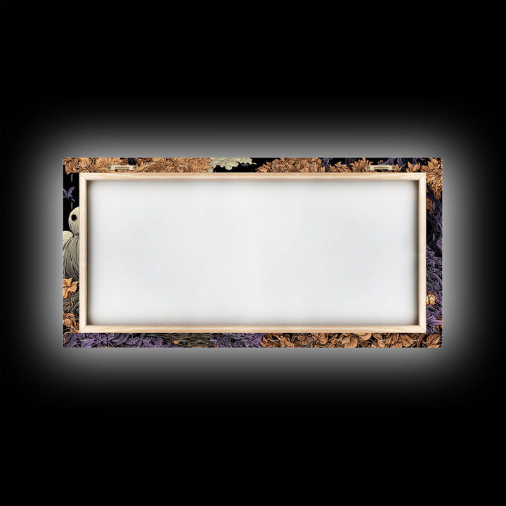 The Golden Funeral Procession - Environmental Panorama, Occult Wall Decor, Wide Panoramic Art, Canvas Print, Halloween Home Decor