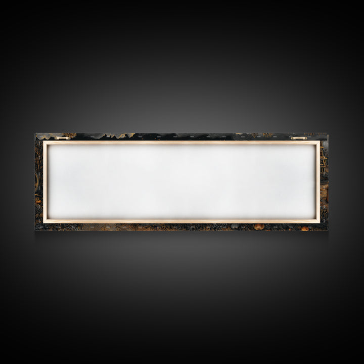 The Golden Funeral Procession - Environmental Panorama, Gothic Home Decor, Extra Wide Wall Art, Canvas Print, Halloween Home Decor
