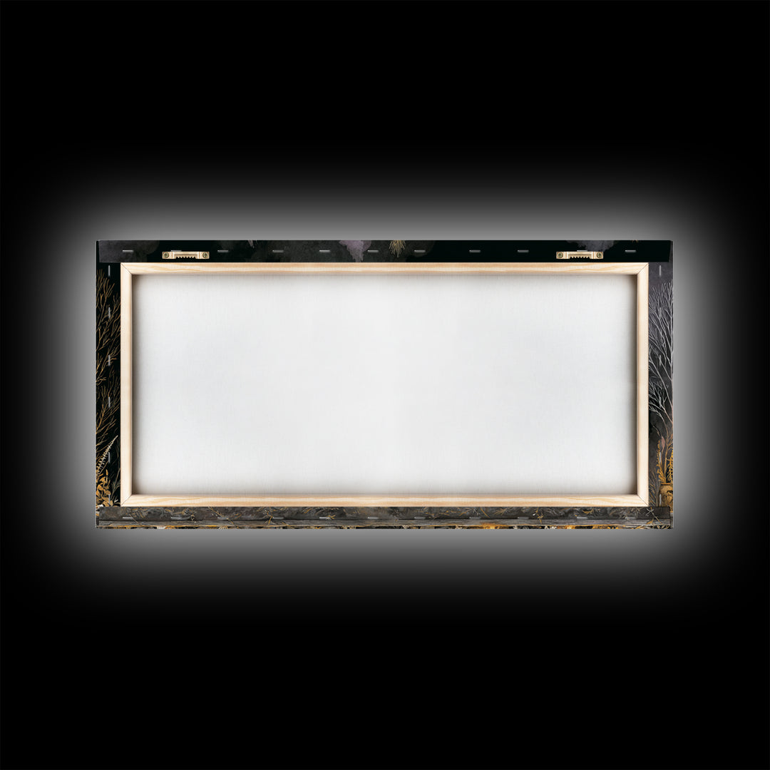 The Golden Funeral Procession - Occult Still Life, Occult Wall Decor, Wide Panoramic Art, Canvas Print, Halloween Home Decor