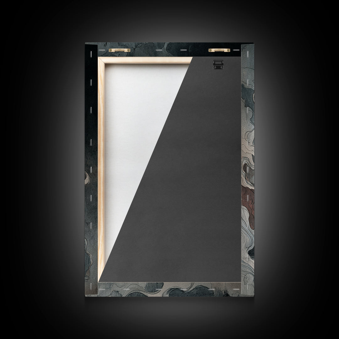 The Monster In The Mirror Cabinet - Icon Portrait, Occult Wall Decor, Vertical Wall Art, Canvas Print, Halloween Home Decor, Gothic Wall Art
