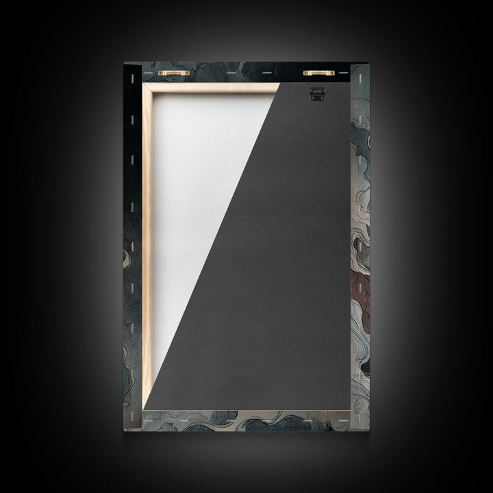 The Monster In The Mirror Cabinet - Icon Portrait, Occult Wall Decor, Vertical Wall Art, Canvas Print, Halloween Home Decor, Gothic Wall Art