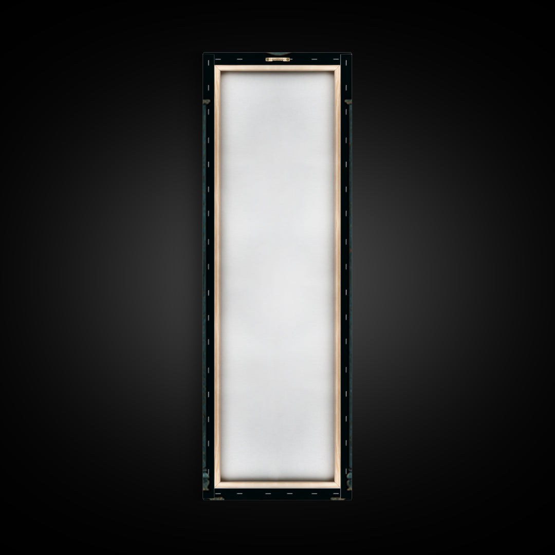 The Monster In The Mirror Cabinet - Environmental Panorama, Halloween Wall Art, Tall Narrow Wall Art, Framed Canvas Print, Gothic Wall Art