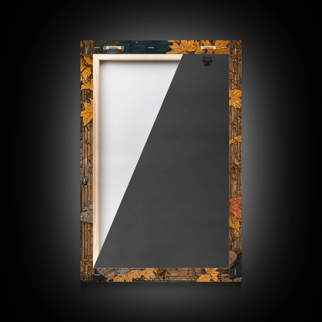 The Monster In The Mirror Cabinet - Surreal Celestial Vision, Spooky Wall Decor, Vertical Wall Art, Framed Canvas Print, Gothic Wall Art