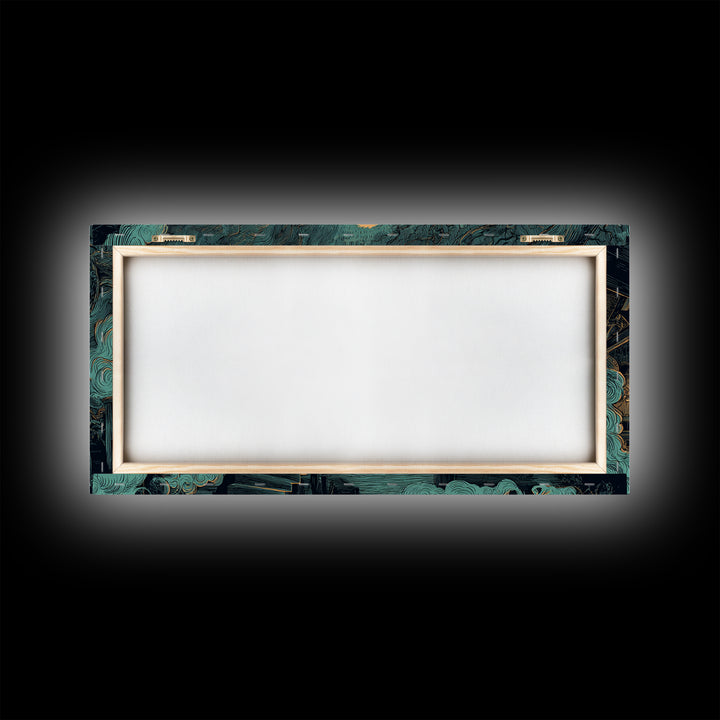 The Ballroom Of Silent Shoggoths, Lovecraftian Wall Art, Wide Panoramic Art, Canvas Print, Halloween Home Decor, Gothic Wall Art