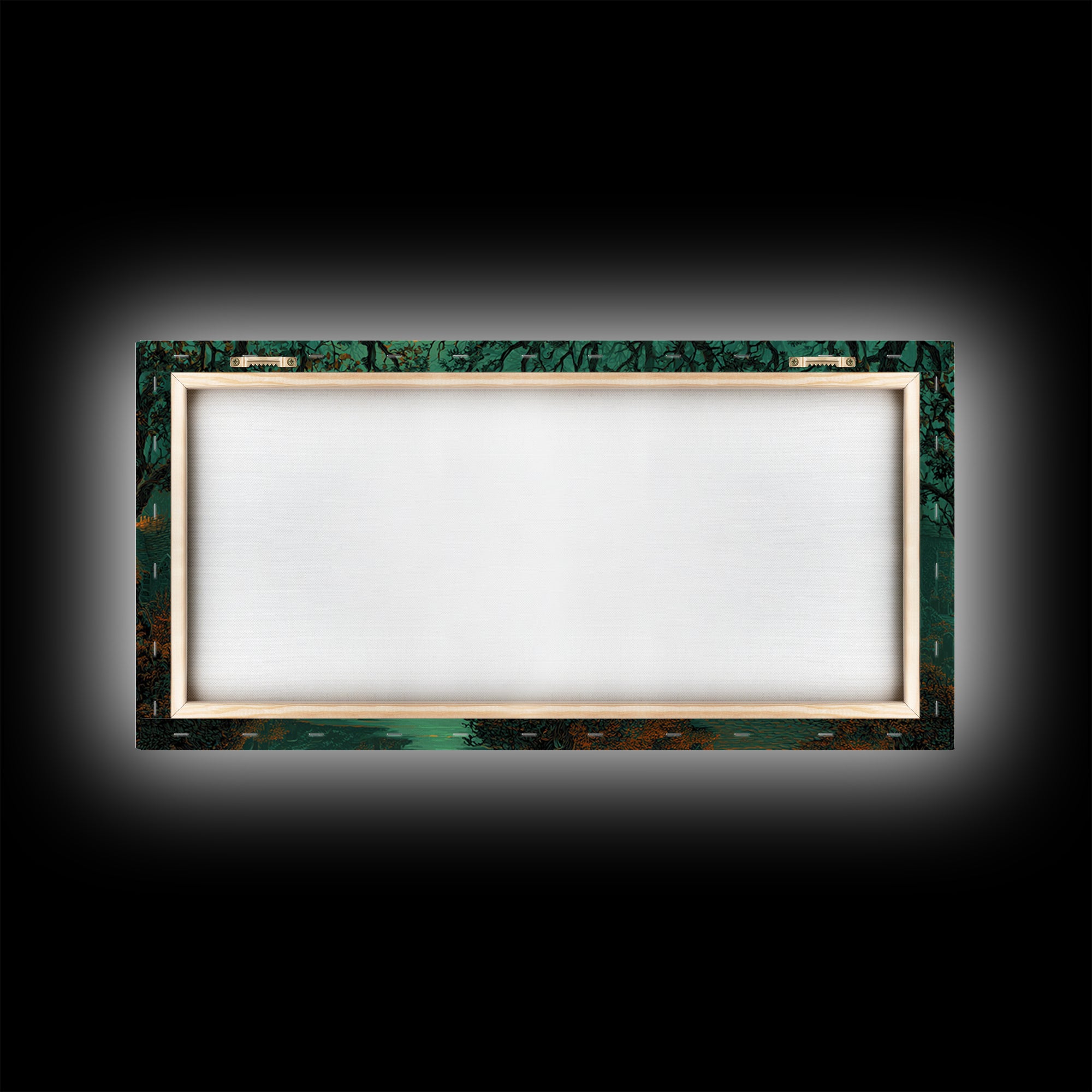 The Grave Gardener Of Yuggoth, Macabre Halloween Art, Wide Panoramic Art, Framed Canvas Print, Halloween Home Decor, Gothic Wall Art
