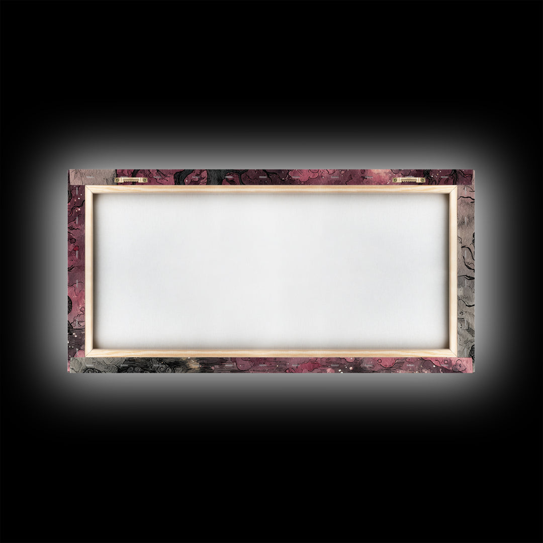 The Archivist Of Dreaming Bones, Eldritch Wall Art, Wide Panoramic Art, Canvas Print, Halloween Home Decor, Gothic Wall Art
