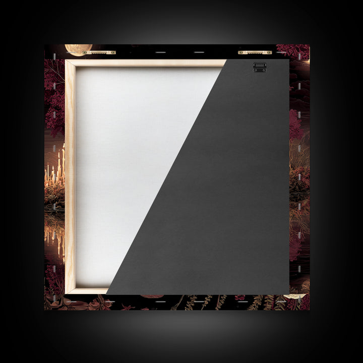The Mirror Lake Of Lost Constellations, Halloween Wall Art, Square Wall Art, Framed Canvas Print, Halloween Home Decor, Gothic Wall Art
