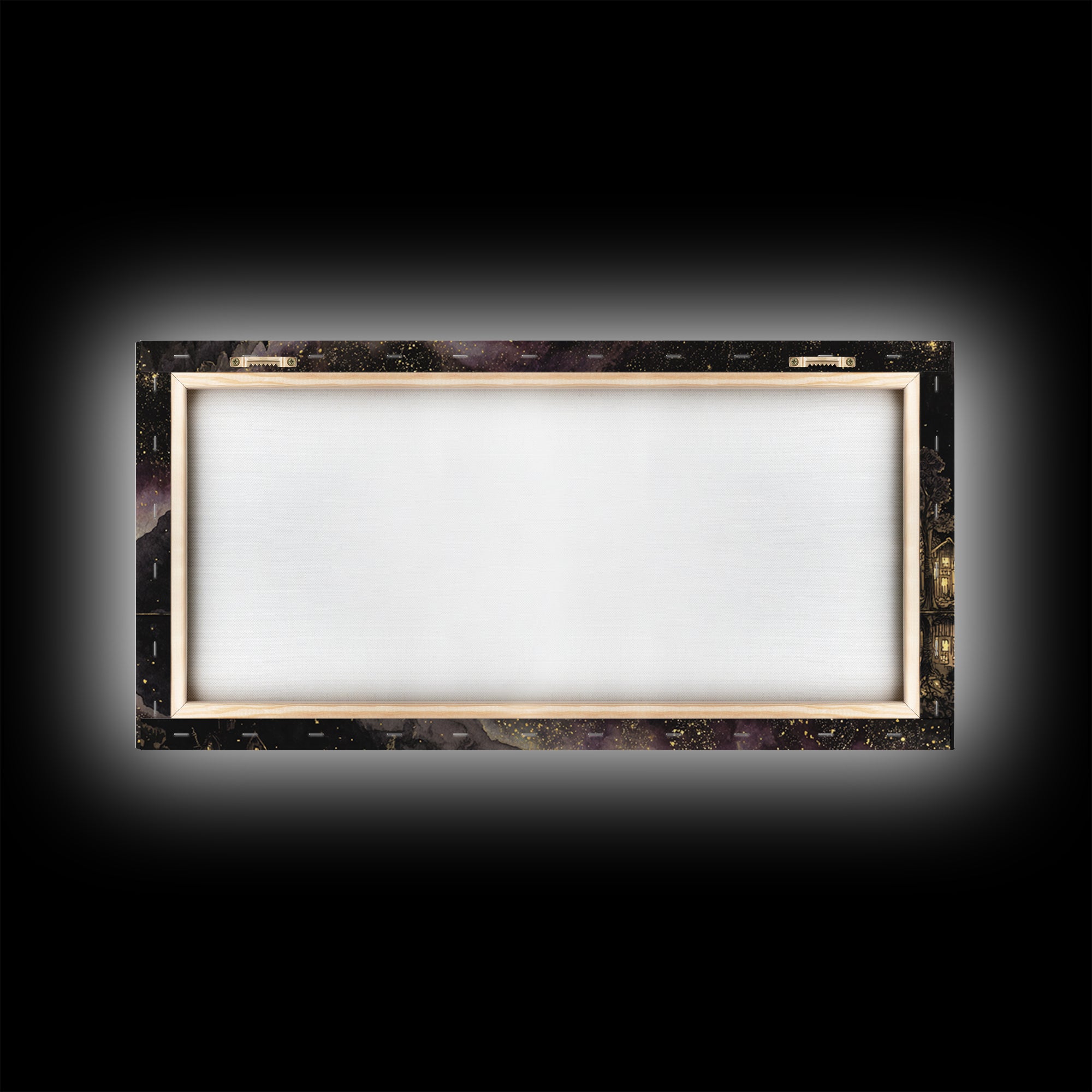 The Mirror Lake Of Lost Constellations, Macabre Halloween Art, Wide Panoramic Art, Canvas Print, Halloween Home Decor, Gothic Wall Art